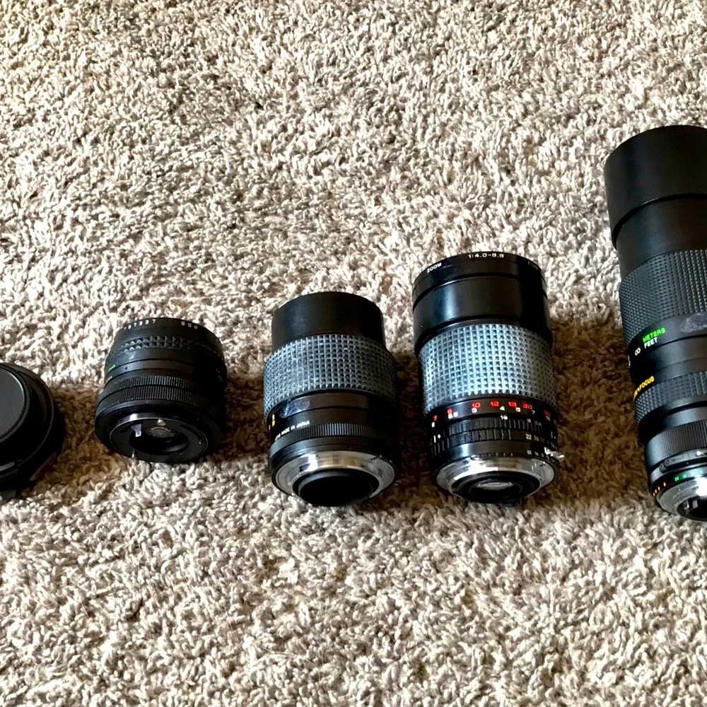 5 never used in tact Nikon/Vivtar lenses